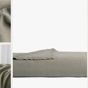 Parachute Home Vintage Linen Bed Blanket Full/Queen Color Moss